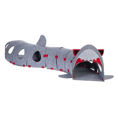 TIAKI Tunnel Requin pour chat L 100 x l 23 x H 21 cm