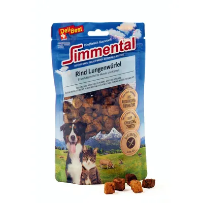 DeliBest Simmental cubes de poumon de bœuf - lot économique : 8 x 60 g