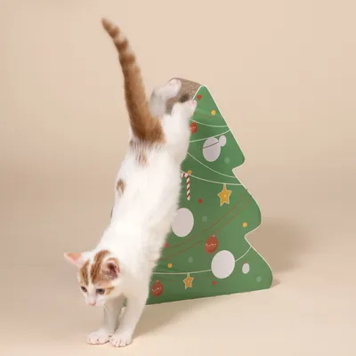 TIAKI Carton à gratter Sapin de Noël - L 40 x l 12 x H 32 cm