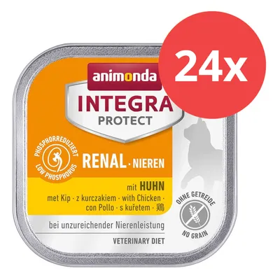 Animonda Integra Protect Renal mit Huhn, phosphorreduziert, ohne Getreide, bei unzureichender Nierenleistung. Packung mit 24 Stück.