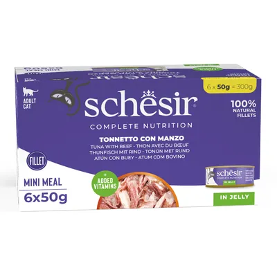 Schesir Complete Nutrition филе в желе 6 x 50 г - риба тон с говеждо