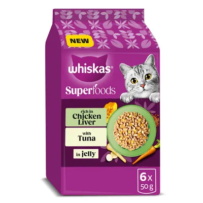 Whiskas 1+ Superfoods Mixed Selection in Jelly - 15 x 50g