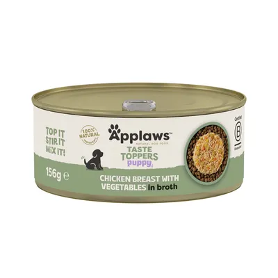 Applaws Puppy Taste Toppers in Broth 6 x 156g - dog wet food - Chicken Breast with Vegetables Applaws Puppy Taste Toppers in Broth 6 x 156g - dog wet food - Chicken Breast with Vegetables