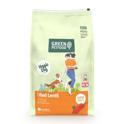 Green Petfood Veggie Dog com lentilhas vermelhas