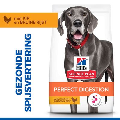 Hill's Science Plan Perfect Digestion Adult Large met Kip & Zilvervliesrijst