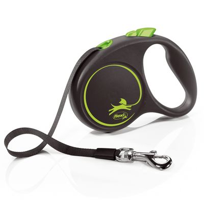 flexi Black Design vodítko zelené, 5 m Velikost S: do 12 kg