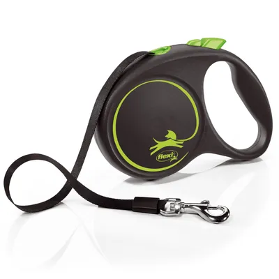 flexi Black Design bandkoppel grönt, 5 m - Storlek L: upp till 50 kg