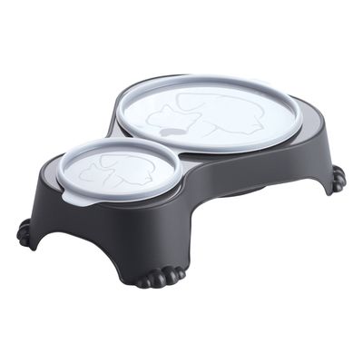Rotho MyPet Duo voerbak Sally antraciet: 1000 ml + 280 ml
