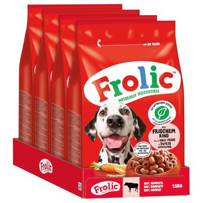 Frolic z wołowiną, marchwią i zbożami 6 kg (4 x 1,5 kg)