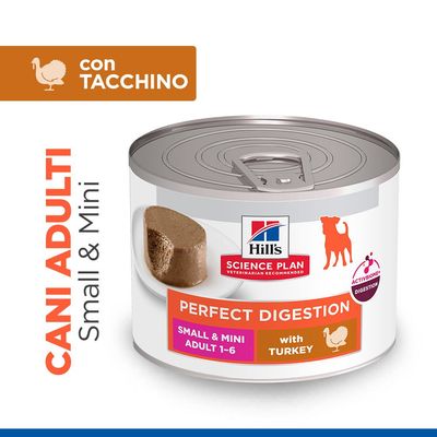 Hill's Science Plan Perfect Digestion Adult Small & Mini Mousse Tacchino