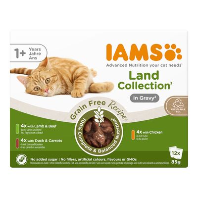 IAMS Advanced Nutrition Grain Free Land Collection szószban