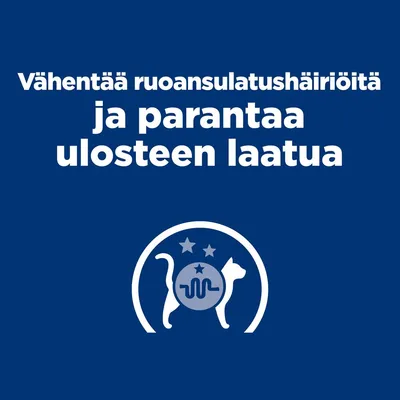 Vähentää ruoansulatushäiriöitä ja parantaa ulosteen laatua.