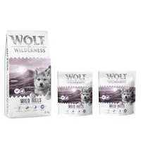 12 + 2 kg gratis! 14 kg Wolf of Wilderness - getreidefreie Rezeptur - Junior "Wild Hills" Ente