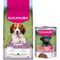 Eukanuba Premium Nutrition Dry Dog Food + Eukanuba Wet Dog Food Free! * Puppy Small & Medium Breed Lamb & Rice (12kg) + Puppy Rich in Beef with Pumpkin (3 x 400g)