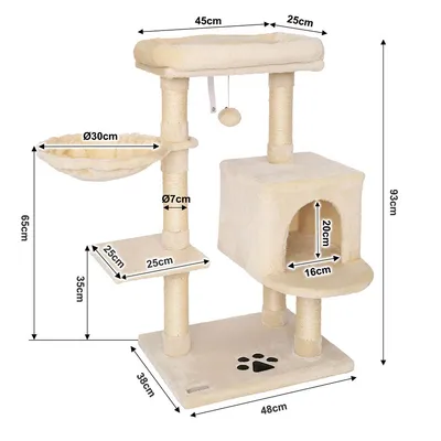 Lionto raapimispuu, 93 cm - beige