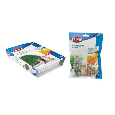 Trixie Softgras Weidelgras-Saat zum Selbstziehen Weidelgras-Saat 100 g & Saat Nachfüllbeutel 100 g
