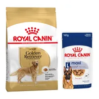 Royal Canin Breed Dry Dog Food + Royal Canin Wet Dog Food - 15% Off! * - Golden Retriever Adult (12kg) + Maxi Adult in Gravy (10 x 140g)