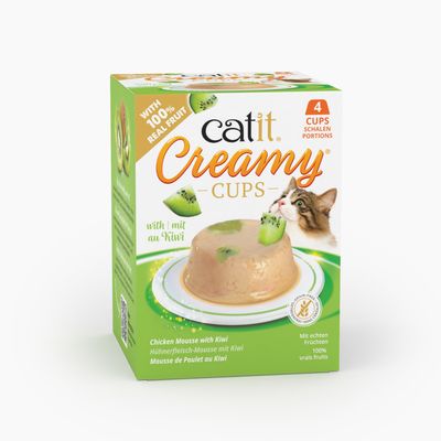 Catit Creamy Cups 4 x 25 g Huhn mit Kiwi