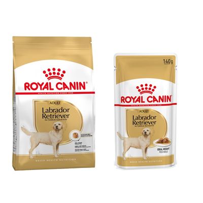 Royal Canin Breed Dry Dog Food + Royal Canin Wet Dog Food - 15% Off! * - Labrador Retriever Adult (12kg) + Labrador Retriever Adult in Gravy (10 x 140g)
