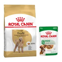 Royal Canin Breed 1,5 à 12 kg pour chien + aliment humide : 15 % de remise ! - Caniche Adult (7,5 kg) + sachets Mini Adult en sauce (12 x 85 g)