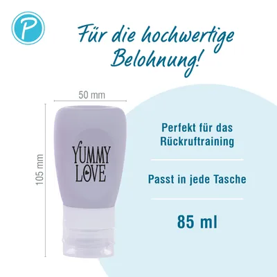 Petlando Yummy Love etető tubus, szürke - 85 ml