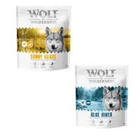 15% taniej! Wolf of Wilderness, karma sucha dla psa, 2 x 1 kg - Nowa receptura: Adult „Blue River”, łosoś, 1 kg + Adult „Sunny Glade”, jeleń, 1 kg