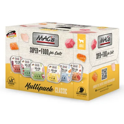MAC's Cat en barquettes - paquet mixte (6 variétés) MAC's Cat en barquettes - paquet mixte (6 variétés)