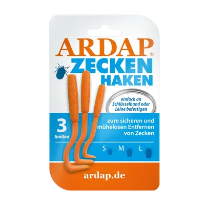 Ardap Crochet à tiques, orange - 3 tailles - S, M, L