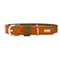 HUNTER Halsband Wolmar BioThane® x Leder, khaki/orange Größe S: 45 cm lang, 19 mm breit
