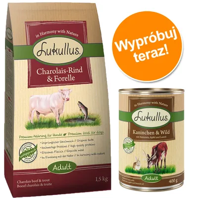 Pakiet próbny Lukullus, kaczka z jagnięciną (1,5 kg) +  królik z dziczyzną (400 g) - Adult, Kaczka piżmowa i jagnięcina (1,5kg) +  królik z dziczyzną (400 g) Pakiet próbny Lukullus, kaczka z jagnięciną (1,5 kg) +  królik z dziczyzną (400 g) - Adult, Kaczka piżmowa i jagnięcina (1,5kg) +  królik z dziczyzną (400 g)