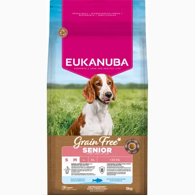 Eukanuba Grain Free Senior Small & Medium mit Seefisch - Sparpaket: 2 x 3 kg