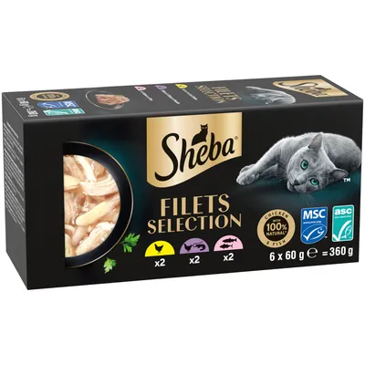 Sheba Fillets in Gravy Trays - Chicken with Shrimp & Ocean Fish (32 x 60g)