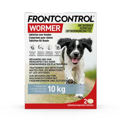 Frontcontrol ontworming voor honden, tot 10 kg - 2 Tabletten Frontcontrol ontworming voor honden, tot 10 kg - 2 Tabletten