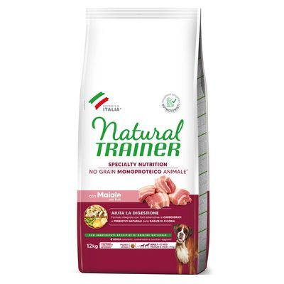 Natural Trainer No Grain Adult Medium & Maxi med fläsk - 12 kg
