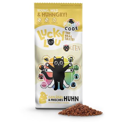 Lucky Lou Kitten med fjäderfä & kyckling - Ekonomipack: 2 x 1,7 kg