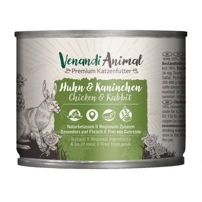 Venandi Animal, 6 x 200 g Kurczak i królik