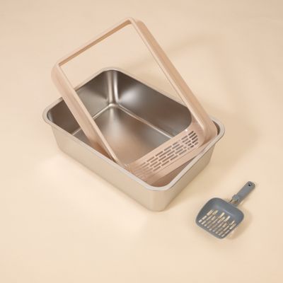 TIAKI Stainless Steel Cat Litter Tray - Silver