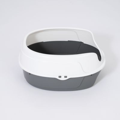 zooplus Basics открита тоалетна за котки - сива / бяла