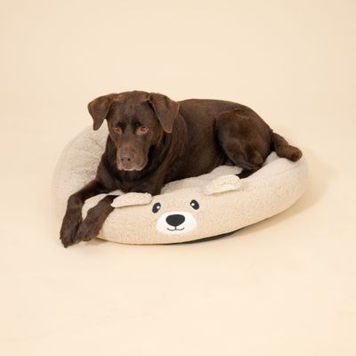 TIAKI Haustierbett Teddy Bear - Größe L: Ø 80 x H 18 cm
