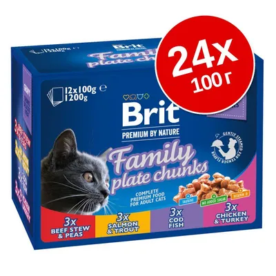 Икономична опаковка Brit Premium Cat 24 x 100 г
