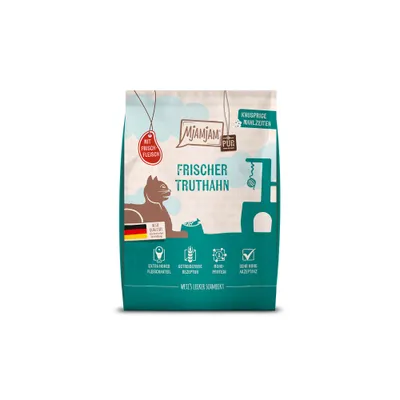 Mjamjam Pur Curcan Proaspăt, cu carne proaspătă, mese crocante, conținut extra ridicat de carne, rețetă fără cereale, monoproteină, acceptare foarte mare.