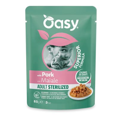 Oasy Adult Bocconcini in Salsa Buste 12 x 85 g Sterilized Maiale