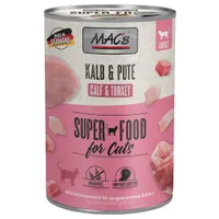 Ekonomipack: MAC's Cat kattfoder 24 x 400 g - Kalv & kalkon