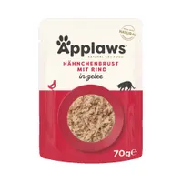 Ekonomipack: Applaws Pouch i gelé 48 x 70 g - Kyckling med nötkött