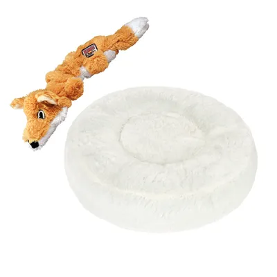 Lot ! Panier Flocon + Jouet KONG Scrunch Knots Renard pour chien - Lot : panier taille M + jouet taille M/L Lot ! Panier Flocon + Jouet KONG Scrunch Knots Renard pour chien - Lot : panier taille M + jouet taille M/L