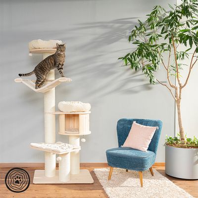 Arbre à chat Natural Paradise Magnolia XL Plus crème + support de fixation universel
