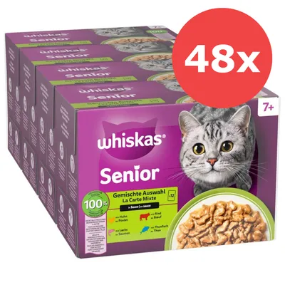 Megapack Whiskas Senior Frischebeutel 48 x 85 g - 11+ Geflügelauswahl in Gelee