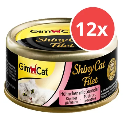 GimCat ShinyCat Filet, Hühnchen mit Garnelen, 12x Dose, 100% natürlich, ohne Zusatzstoffe. GimCat ShinyCat Filet, Hühnchen mit Garnelen, 12x Dose, 100% natürlich, ohne Zusatzstoffe.
