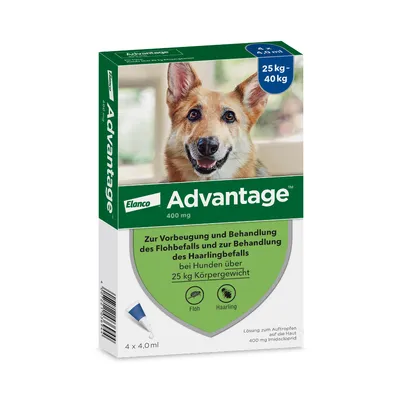Advantage® 400 voor Honden vanaf 25 kg - 4 Pipetten - NL
