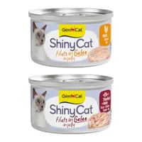 Sparpaket GimCat ShinyCat Filet in Jelly 12 x 70 g - Thunfisch & Hühnchen Mix